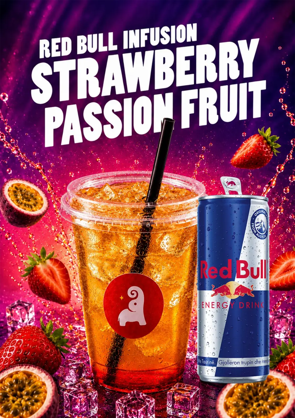 Tai Sweets Red Bull Infusion Strawberry Passion Fruit poster