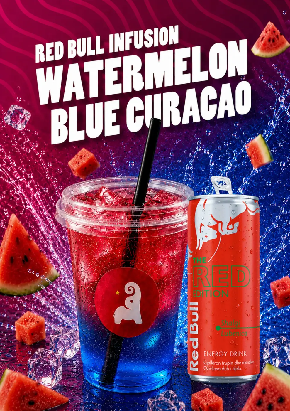 Tai Sweets Red Bull Infusion Watermelon Blue Curacao poster